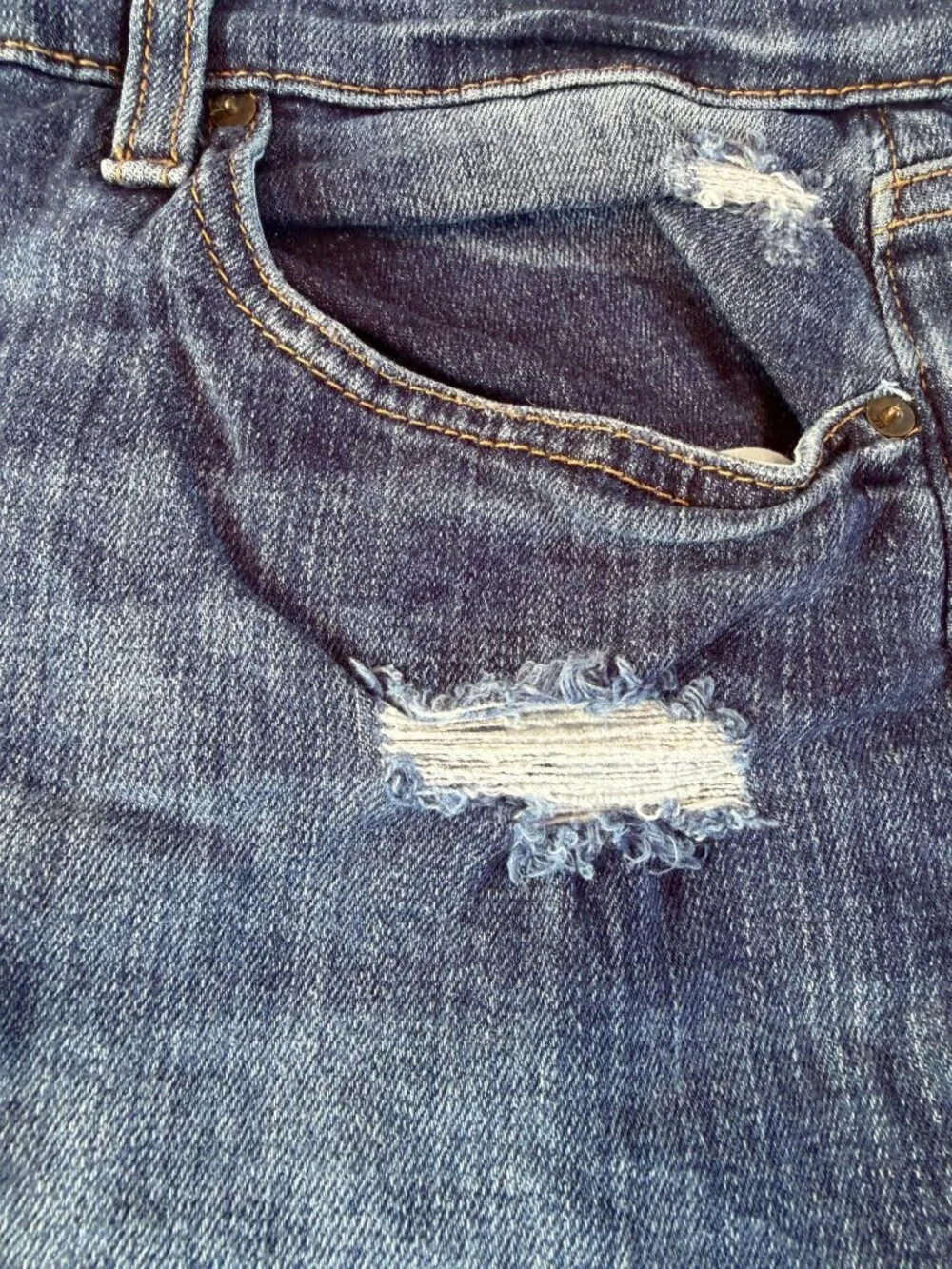 Joe's Denim Shorts Size 32 Medium Blue Distressed Five-Pocket
